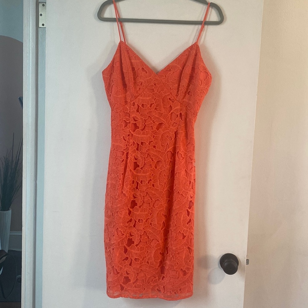 Like New GUESS Coral Lace Cocktail Dress